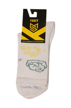 Носки унисекс MovementStandard Fancy M0303S Cats высокие, 38 белые, размер 42-45