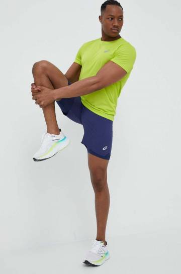 Футболка для бега Asics Core цвет зелёный однотонная Футболка для бега Asics Core цвет зелёный однотонная
