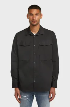 Мужская черная рубашка Regular Черный M G-Star RAW D26942,E062