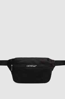 Черная поясная сумка с принтом логотипа