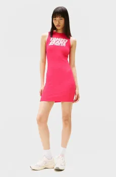 Женское розовое платье TJW TJ BUBBLE TANK DRESS Розовый XS Tommy Jeans DW0DW21351
