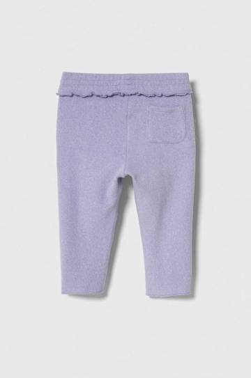 Детские спортивные штаны United Colors of Benetton цвет фиолетовый однотонные Детские спортивные штаны United Colors of Benetton цвет фиолетовый однотонные