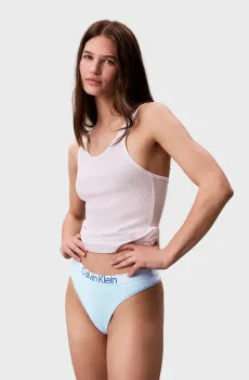 Женские голубые трусики THONG Голубой M Calvin Klein LV00QD5292