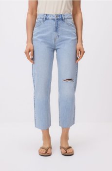 Reserved - Джинси straight з потертостями - синій - 113IX-50J