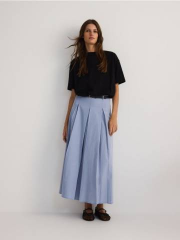 Reserved - LADIES` SKIRT & BELT - блідо-блакитний - YR578-05X