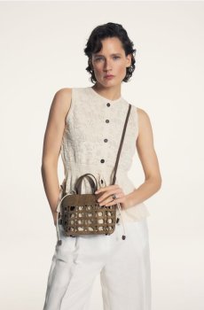 Reserved - Сумка через плече - золотисто-коричневий - 860FC-82X