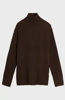 Женский коричневый гольф MOCK Коричневый L Gant 4805404