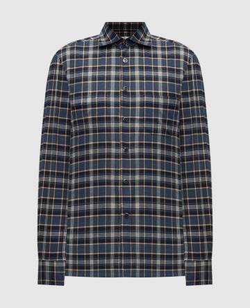 Синяя рубашка в клеточку