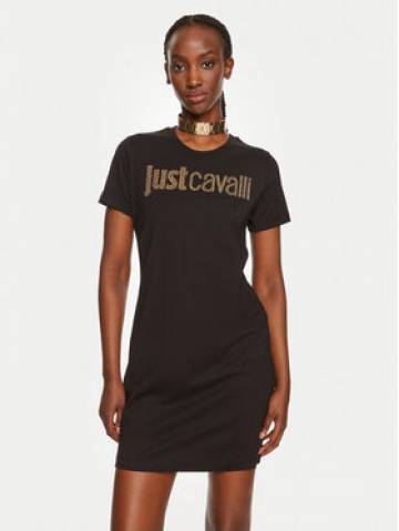 Just Cavalli Повсякденна сукня 76PAOE04 Чорний Regular Fit Just Cavalli Повсякденна сукня 76PAOE04 Чорний Regular Fit