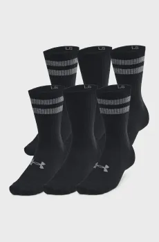 Черные носки (6 пар) UA Essential 6pk Crew Черный 31.5-36.5 Under Armour 1387058-001