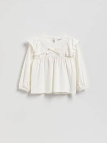 Reserved - Топ з оборками - кремовий - 437FT-01X