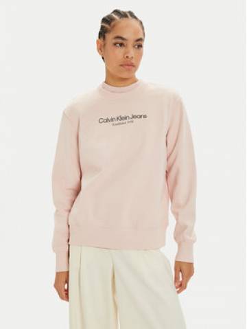 Calvin Klein Jeans Світшот Institutional J20J224913 Рожевий Regular Fit Calvin Klein Jeans Світшот Institutional J20J224913 Рожевий Regular Fit
