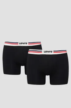 Мужские черные боксеры (2 шт) Черный XL Levi’s® 701222843;001