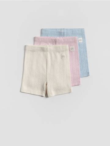 Reserved - Бавовняні шорти, набір з 3 - пастельний рожевий - 221EP-03X