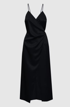 Черное платье миди Apron на запах