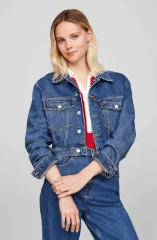 Женская синяя джинсовая куртка CLAIRE CRP JCKT FLG Синий M Tommy Jeans DW0DW18207