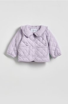 Reserved - Дута куртка з коміром - лавандовий - 683IM-04X