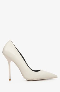 Туфлі-човники шкіряні молочні Estro ER00112676