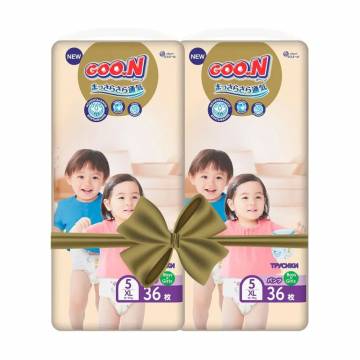 Трусики-подгузники Goo.N Premium Soft размер 5XL (12-17 кг), 2*36 шт Трусики-подгузники Goo.N Premium Soft размер 5XL (12-17 кг), 2*36 шт