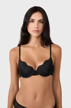 Женский черный бюстгальтер с тонкой чашкой ENVERGURE Черный 75D Etam 6554565