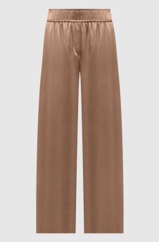 Коричневые брюки из шелка