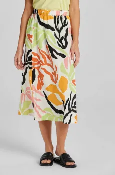 Женская льняная юбка с узором REL MID PALM PRINT LINEN Желтый 38 Gant 4400129