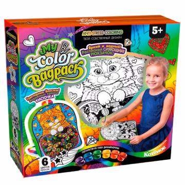 Набір для розфарбовування Danko toys My color bagpack Рюкзак-розмальовка котик (CBP-01-05) Набір для розфарбовування Danko toys My color bagpack Рюкзак-розмальовка котик (CBP-01-05)