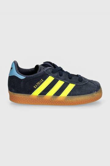 Детские кожаные кроссовки adidas Originals GAZELLE CF EL цвет синий IH2783 Детские кожаные кроссовки adidas Originals GAZELLE CF EL цвет синий IH2783