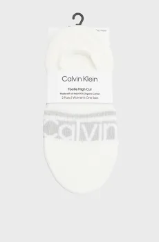 Женские белые следы (2 пары) FOOTIE HC LOGO Белый ONESIZE Calvin Klein 701238130