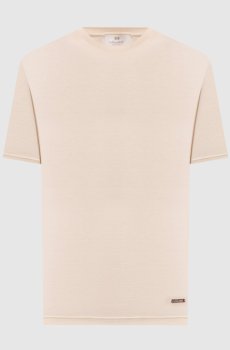 Бежевая футболка с нашивкой логотипа