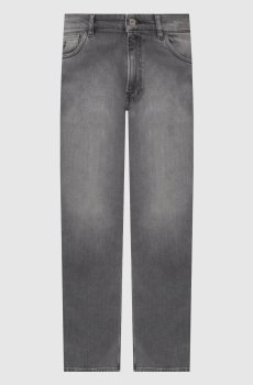 Серые джинсы с логотип патч