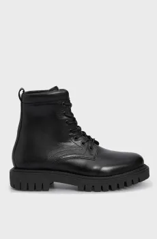 Мужские черные кожаные ботинки PREMIUM CASUAL CHUNKY LTH BOOT Черный 44 Tommy Hilfiger FM0FM04756