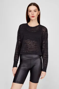 Женский черный джемпер с узором Черный L DKNY DP1T8212