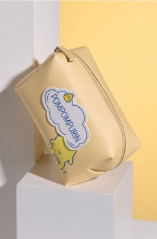 Косметичка зі штучної шкіри PomPomPurin - світло-жовтий
