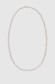 Серебряное колье Tennis с белым золотом 18 карат