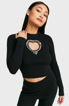 Женский черный лонгслив Черный S Tally Weijl SPUVIKENJI