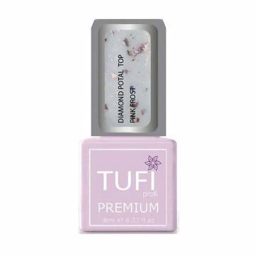Топ для гель-лака Tufi Profi Premium Diamond Potal Top с поталью и шиммером, Розовый иний, 8 мл Топ для гель-лака Tufi Profi Premium Diamond Potal Top с поталью и шиммером, Розовый иний, 8 мл