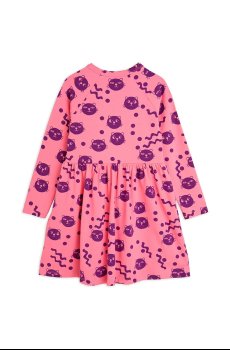 Хлопковое детское платье Mini Rodini Squiggly cats