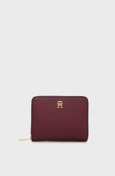 Женский бордовый кошелек ICON MED ZA W/ FLAP SEASONAL Бордовый ONESIZE Tommy Hilfiger AW0AW18758