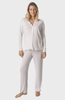Женская белая пижама (рубашка, брюки) Белый L womensecret 4463216