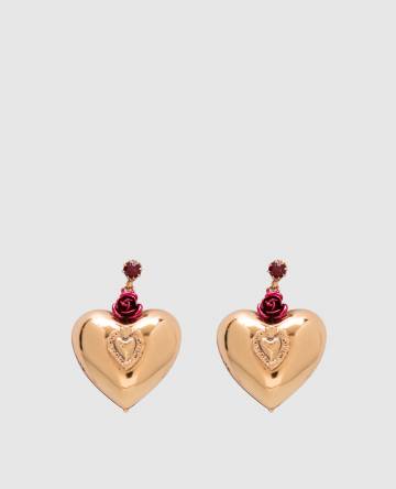 Золотые серьги в форме сердец