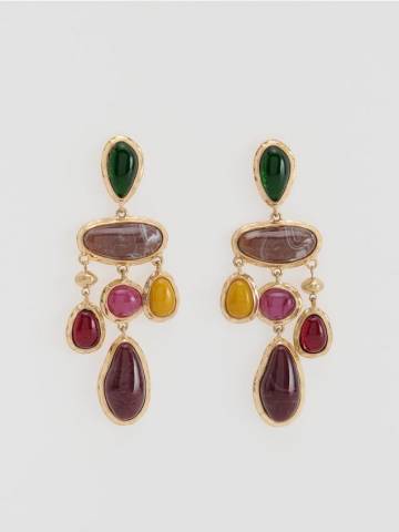 Reserved - Сережки-підвіски - різнобарвний - 018IJ-MLC