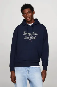 Мужское темно-синее худи TJM RLX LUXE SERIF Синий XL Tommy Jeans DM0DM18620