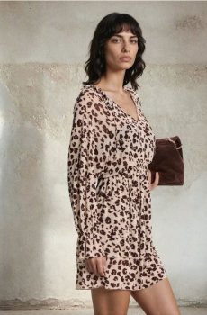 Міні-сукня з леопардовим принтом - різнобарвний