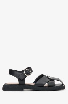 Сандалі шкіряні чорні Estro ER00115119