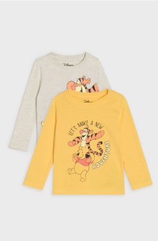 Бавовняні футболки з принтом Winnie the Pooh 2 pack - пшеничний