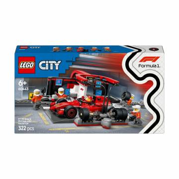 Конструктор LEGO City Пит-стоп и пит-экипаж F1 с болидом Ferrari, 322 детали, от 6 лет (60443)