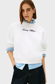 Женский белый свитшот GOLD BTN SCRIPT Белый L Tommy Hilfiger WW0WW48783