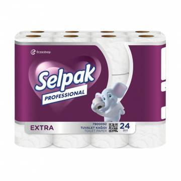 Туалетная бумага Selpak Professional Extra целлюлозная, 2-слойная, 180 отрывов, 24 рулона Туалетная бумага Selpak Professional Extra целлюлозная, 2-слойная, 180 отрывов, 24 рулона
