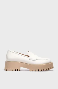Женские белые кожаные лоферы Белый 39 Respect 37360-120 OFFWHITE